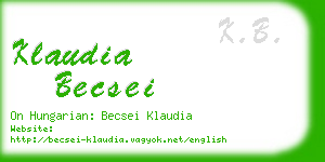 klaudia becsei business card